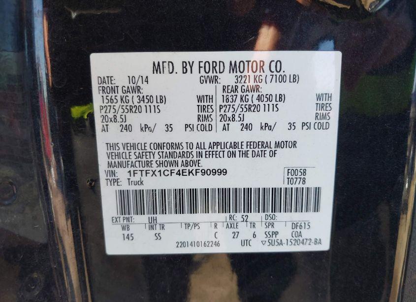 Photo 9 of 2014 Ford F-150 STX (VIN 1FTFX1CF4EKF90999)