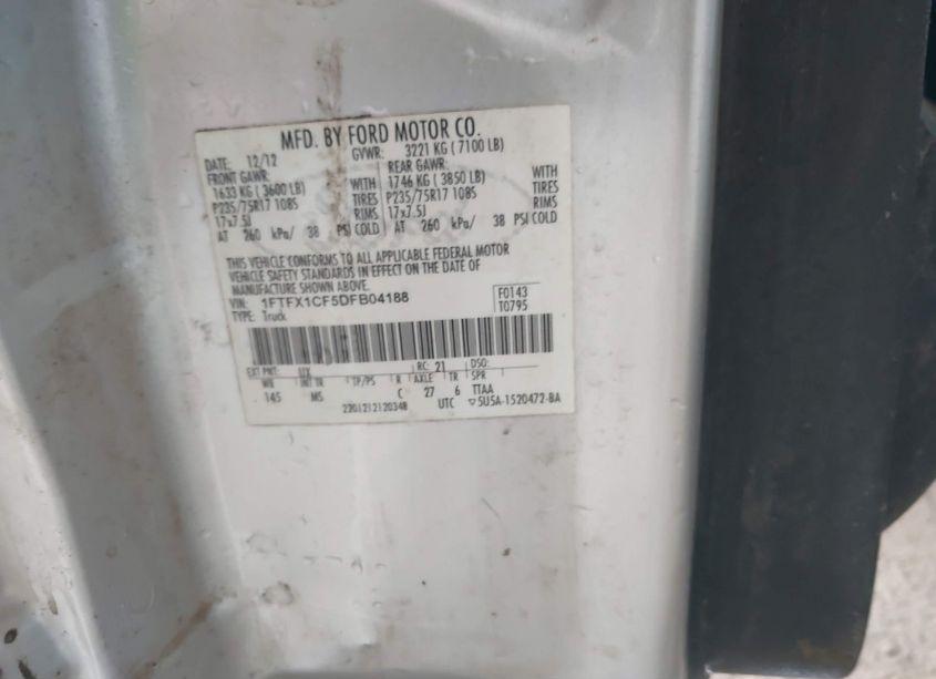 Photo 9 of 2013 Ford F-150 XLT (VIN 1FTFX1CF5DFB04188)