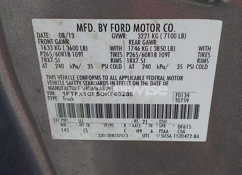 Photo 9 of 2013 Ford F-150 STX (VIN 1FTFX1CF5DKF69285)