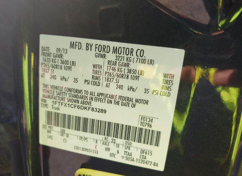 Photo 9 of 2013 Ford F-150 STX (VIN 1FTFX1CF6DKF83289)