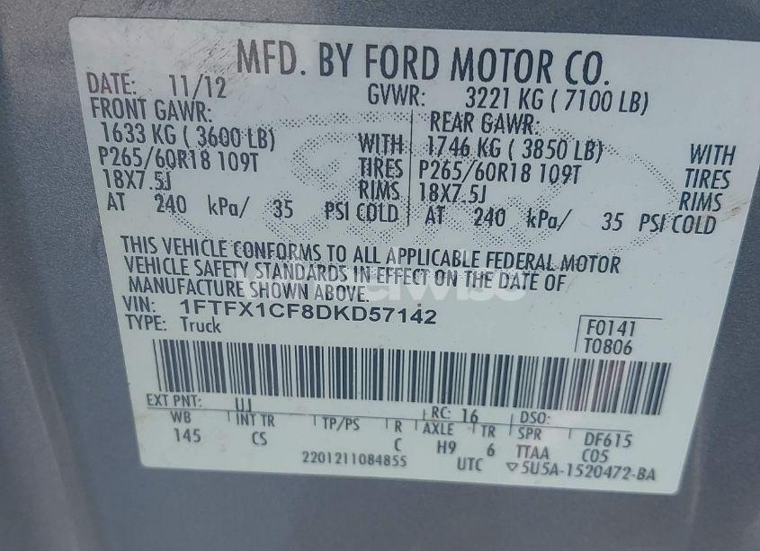 Photo 9 of 2013 Ford F-150 STX (VIN 1FTFX1CF8DKD57142)