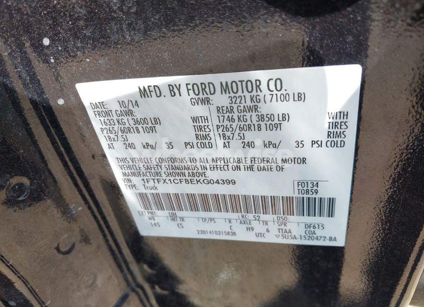 Photo 9 of 2014 Ford F-150 STX (VIN 1FTFX1CF8EKG04399)