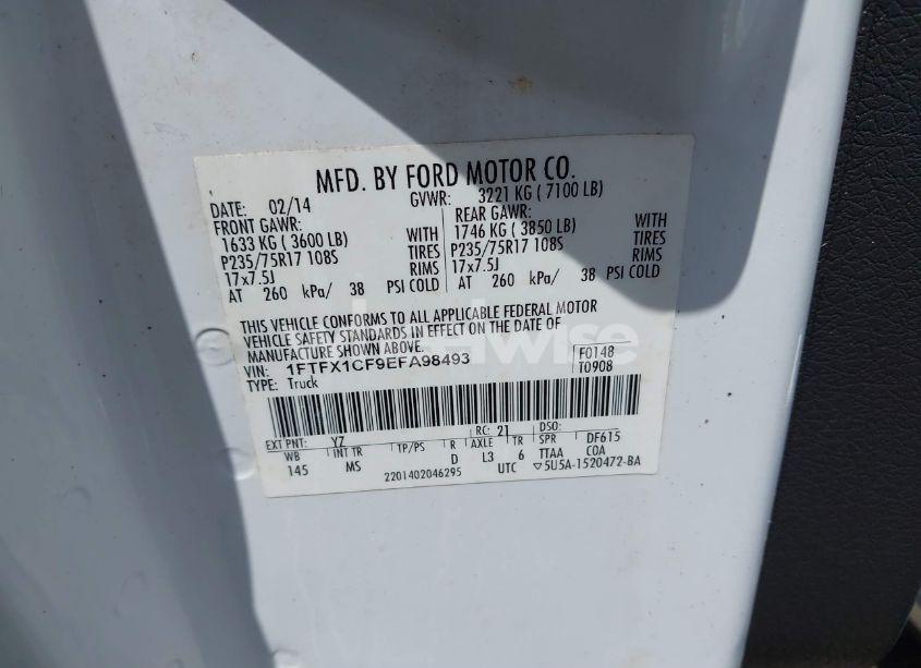 Photo 9 of 2014 Ford F-150 XLT (VIN 1FTFX1CF9EFA98493)