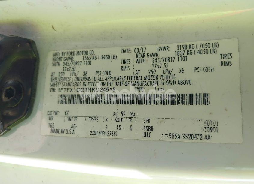 Photo 9 of 2017 Ford F-150 XL (VIN 1FTFX1CG1HKD24515)