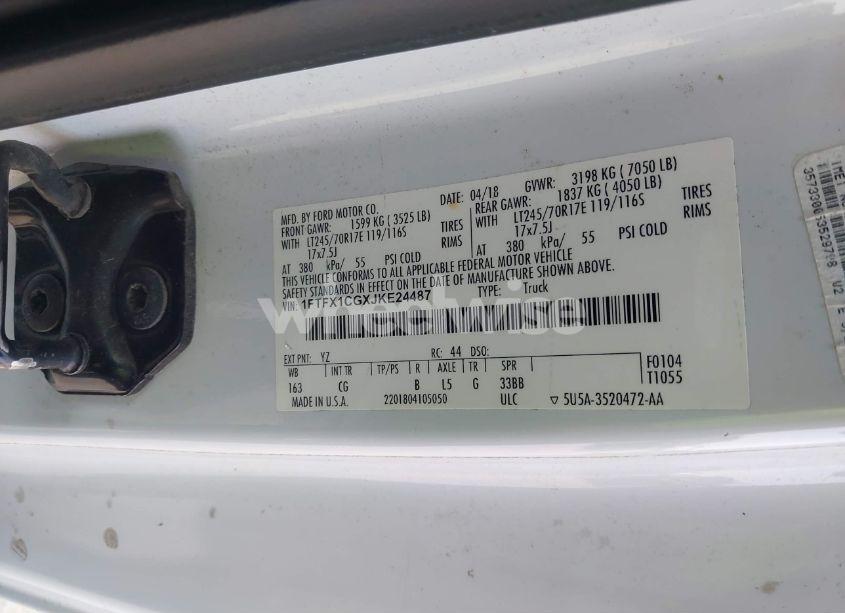 Photo 9 of 2018 Ford F-150 XL (VIN 1FTFX1CGXJKE24487)