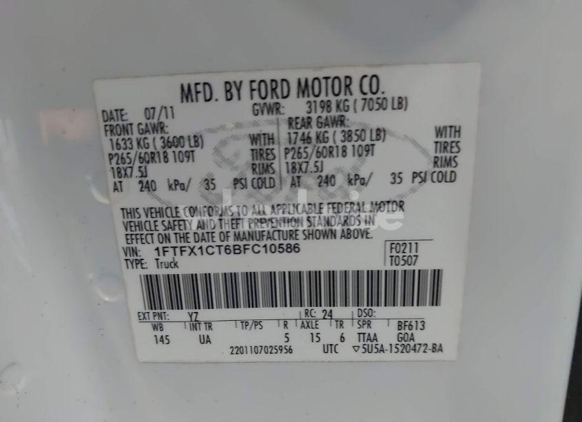 Photo 9 of 2011 Ford F-150 XLT (VIN 1FTFX1CT6BFC10586)