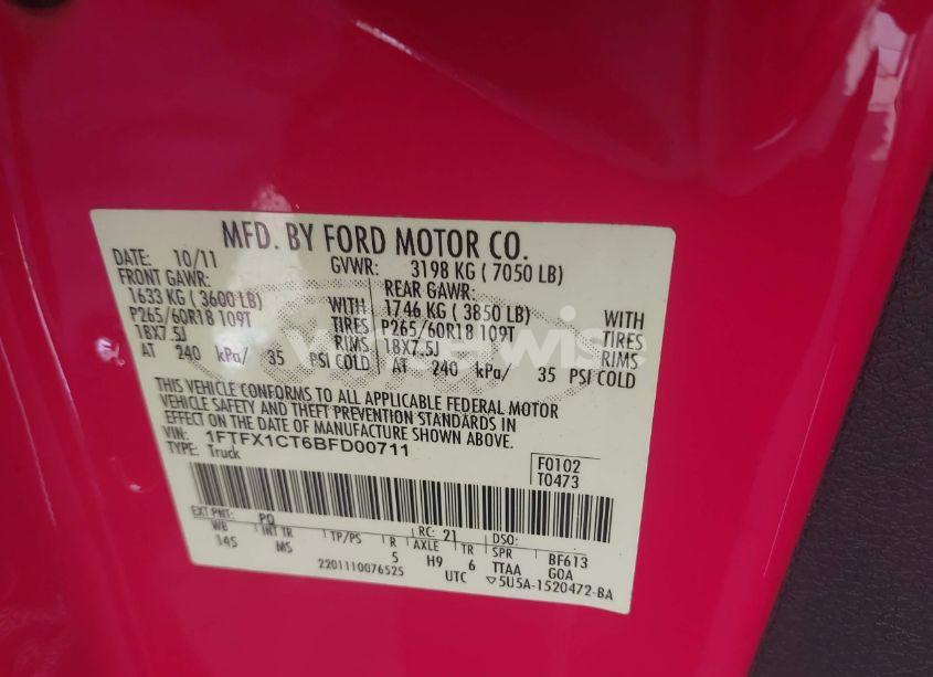 Photo 9 of 2011 Ford F-150 XLT (VIN 1FTFX1CT6BFD00711)