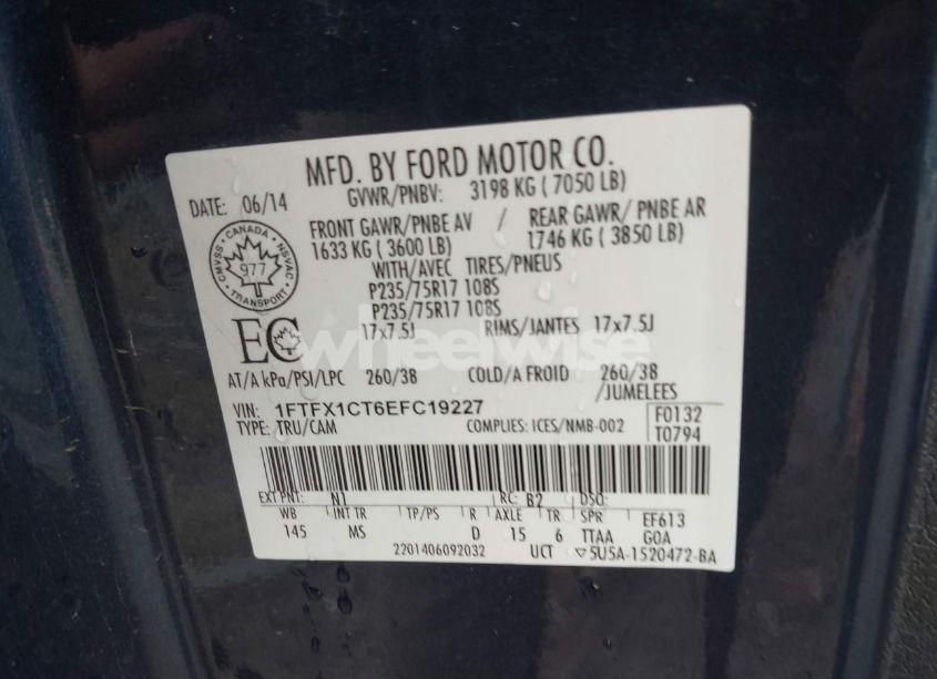 Photo 9 of 2014 Ford F-150 XLT (VIN 1FTFX1CT6EFC19227)