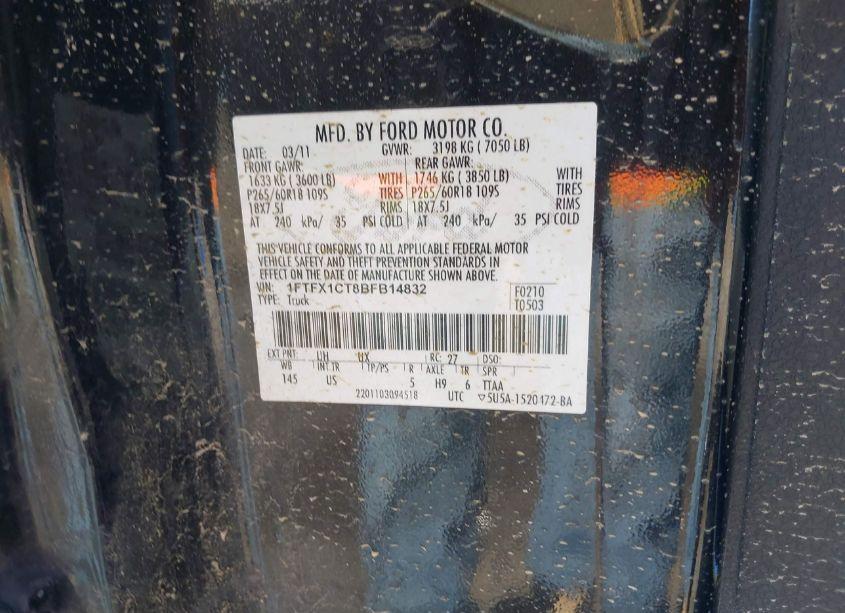 Photo 9 of 2011 Ford F-150 XLT (VIN 1FTFX1CT8BFB14832)