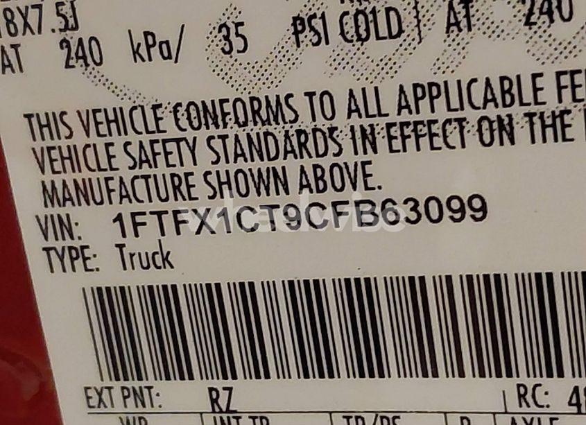 Photo 9 of 2012 Ford F-150 XLT (VIN 1FTFX1CT9CFB63099)