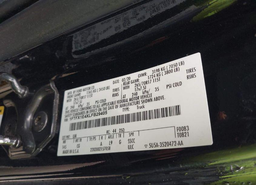 Photo 9 of 2020 Ford F-150 XL (VIN 1FTFX1E4XLFB29405)