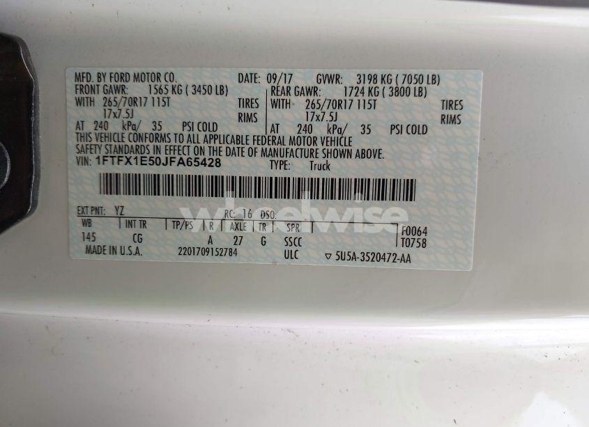 Photo 9 of 2018 Ford F-150 XL (VIN 1FTFX1E50JFA65428)