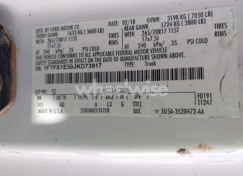 Photo 9 of 2018 Ford F-150 XL (VIN 1FTFX1E50JKD73917)