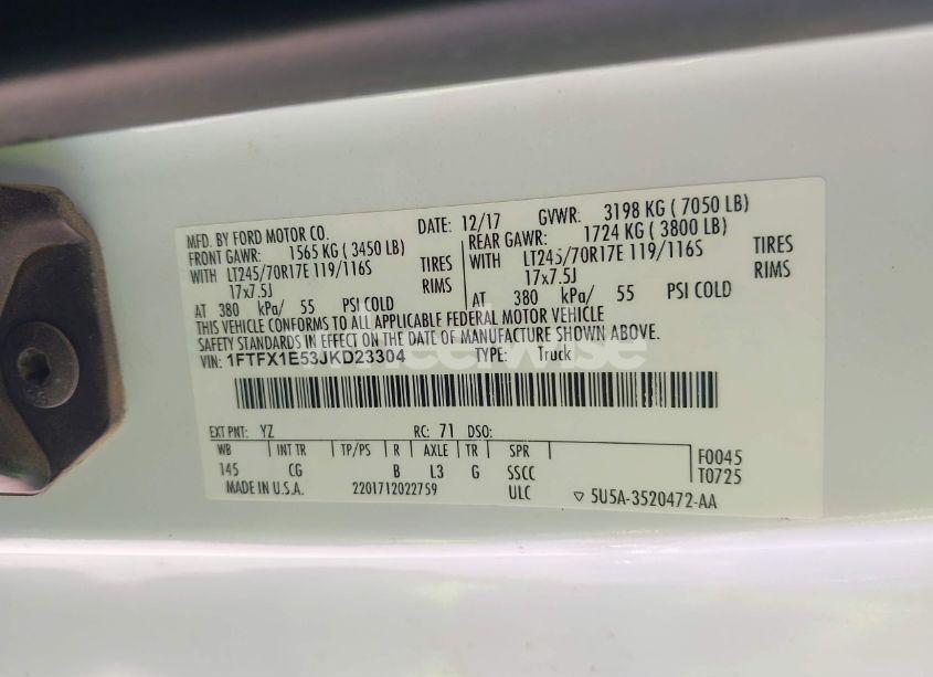 Photo 9 of 2018 Ford F-150 XL (VIN 1FTFX1E53JKD23304)