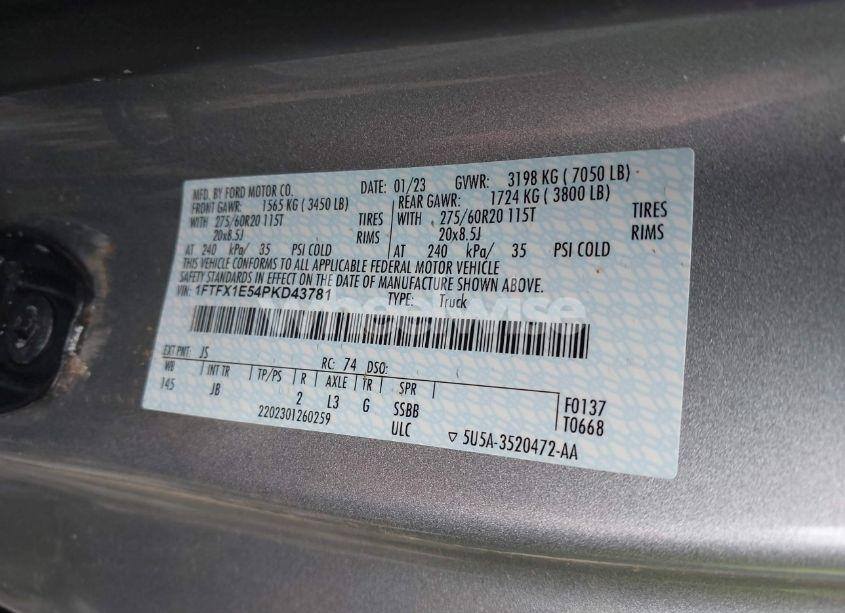 Photo 9 of 2023 Ford F-150 XL (VIN 1FTFX1E54PKD43781)