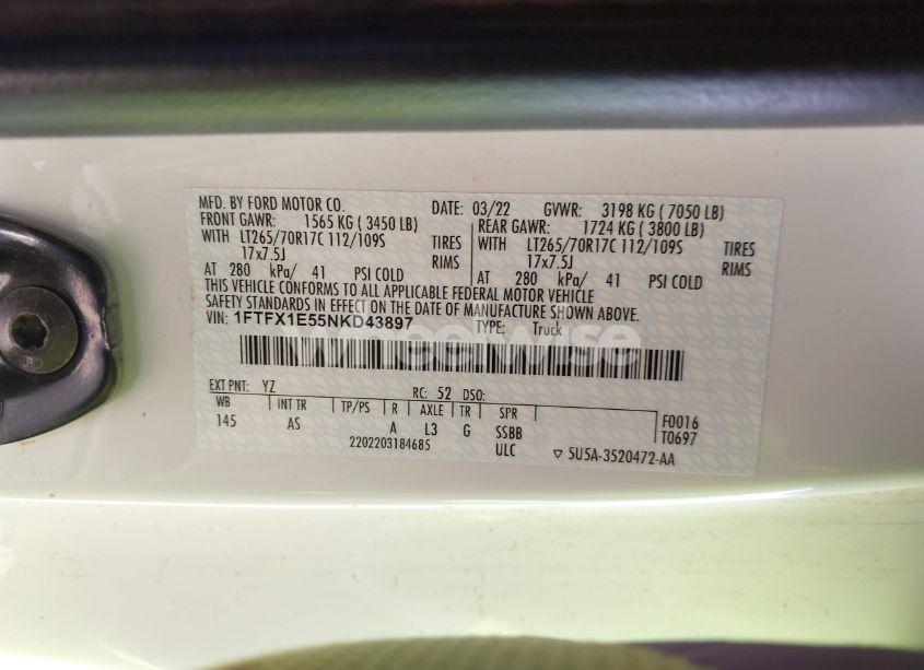 Photo 9 of 2022 Ford F-150 XL (VIN 1FTFX1E55NKD43897)