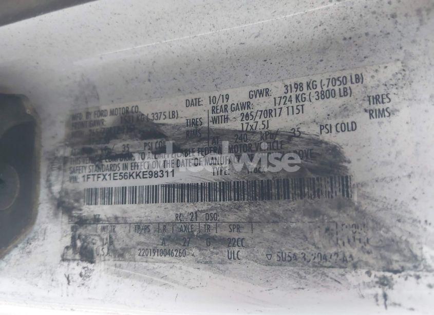 Photo 9 of 2019 Ford F-150 XL (VIN 1FTFX1E56KKE98311)