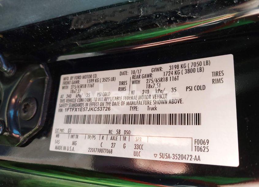 Photo 9 of 2018 Ford F-150 XLT (VIN 1FTFX1E57JKC53726)