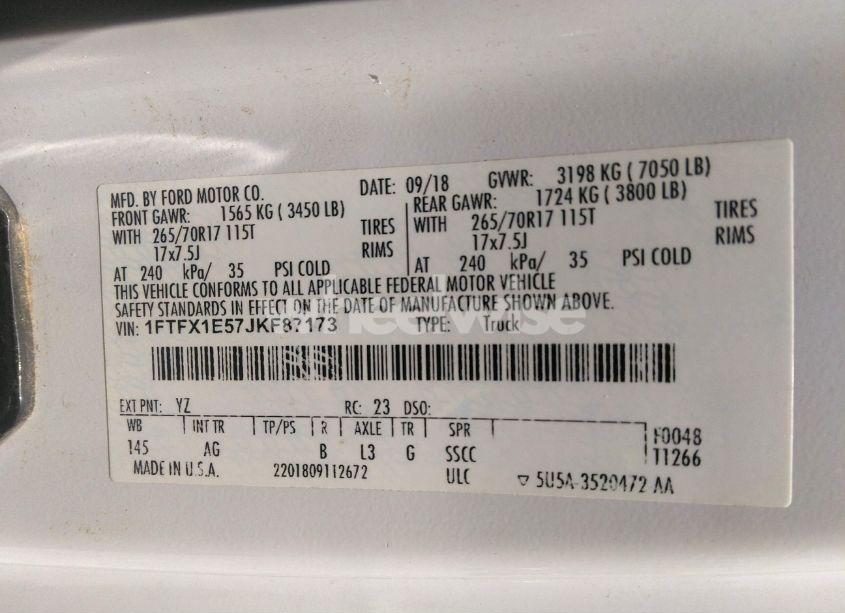 Photo 9 of 2018 Ford F-150 XL (VIN 1FTFX1E57JKF87173)