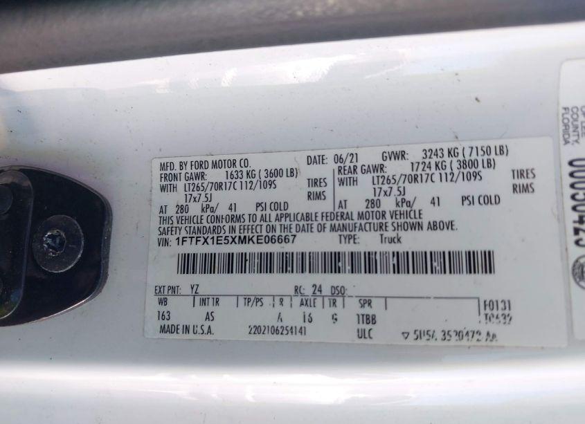 Photo 9 of 2021 Ford F-150 XL (VIN 1FTFX1E5XMKE06667)