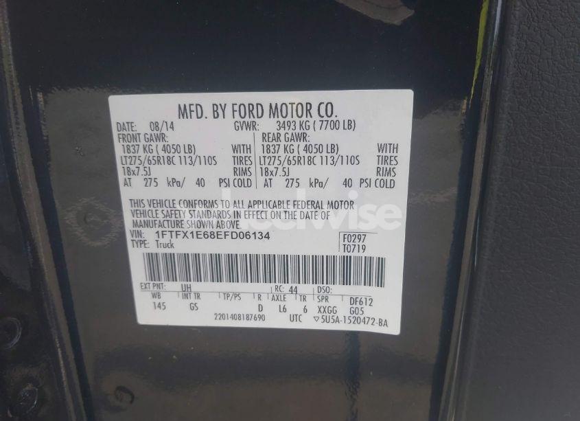 Photo 9 of 2014 Ford F-150 XLT (VIN 1FTFX1E68EFD06134)