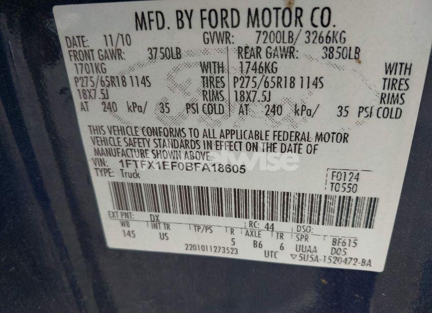 Photo 9 of 2011 Ford F-150 XLT (VIN 1FTFX1EF0BFA18605)