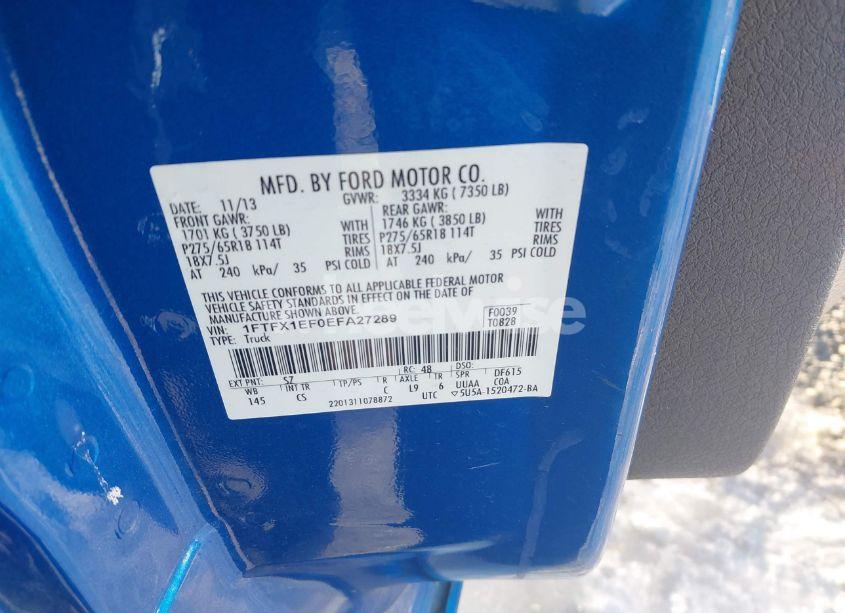 Photo 9 of 2014 Ford F-150 STX (VIN 1FTFX1EF0EFA27289)