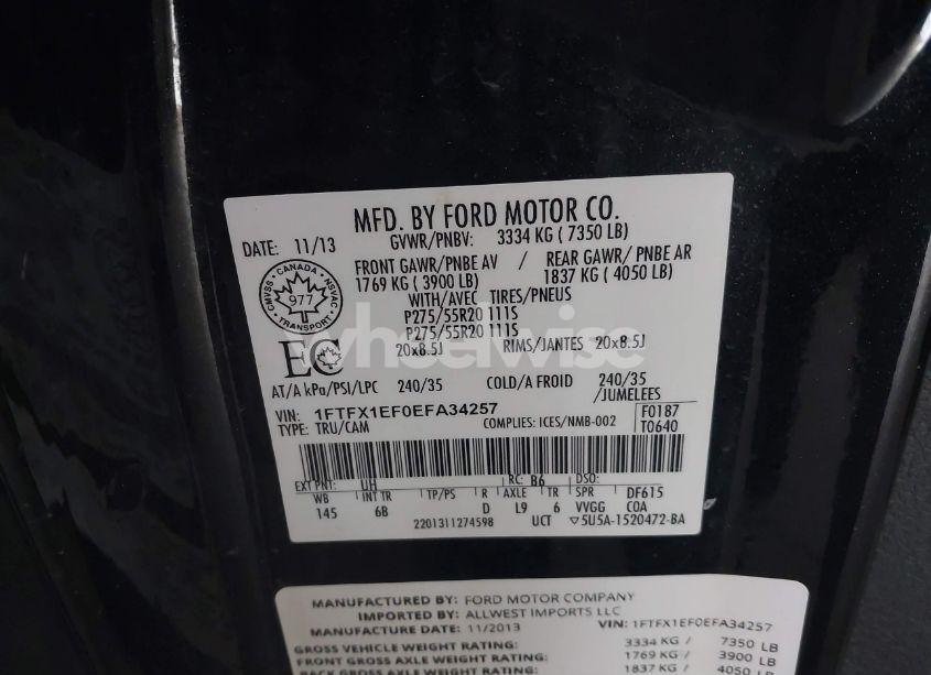 Photo 9 of 2014 Ford F-150 FX4 (VIN 1FTFX1EF0EFA34257)