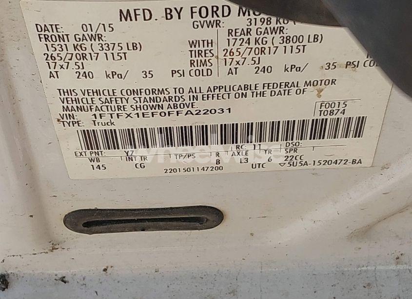 Photo 9 of 2015 Ford F-150 XL (VIN 1FTFX1EF0FFA22031)