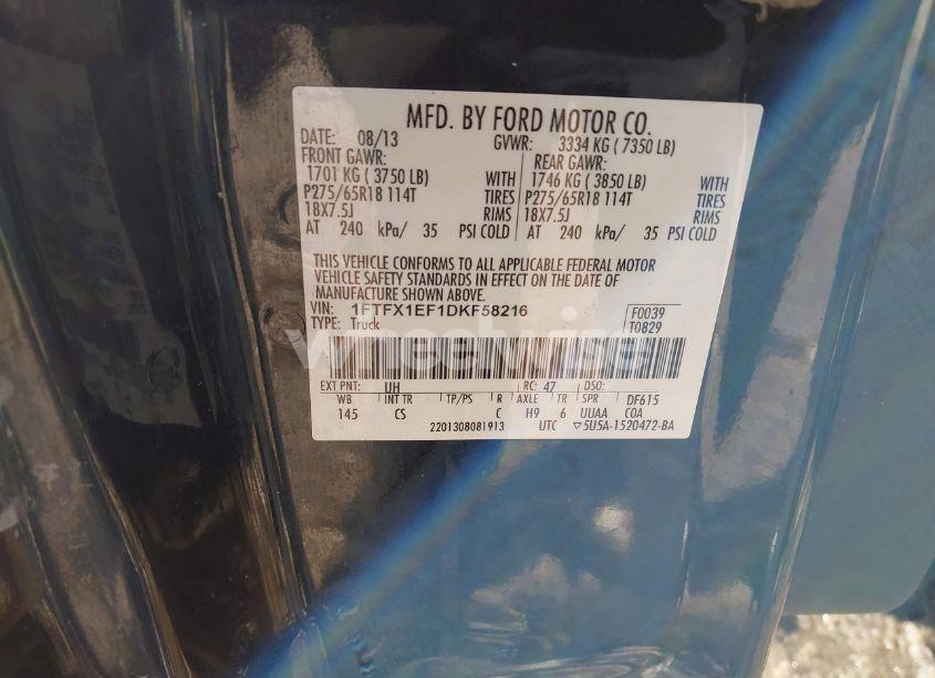 Photo 9 of 2013 Ford F-150 STX (VIN 1FTFX1EF1DKF58216)