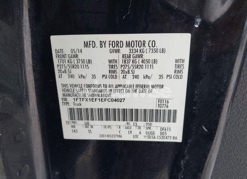 Photo 9 of 2014 Ford F-150 STX (VIN 1FTFX1EF1EFC04027)