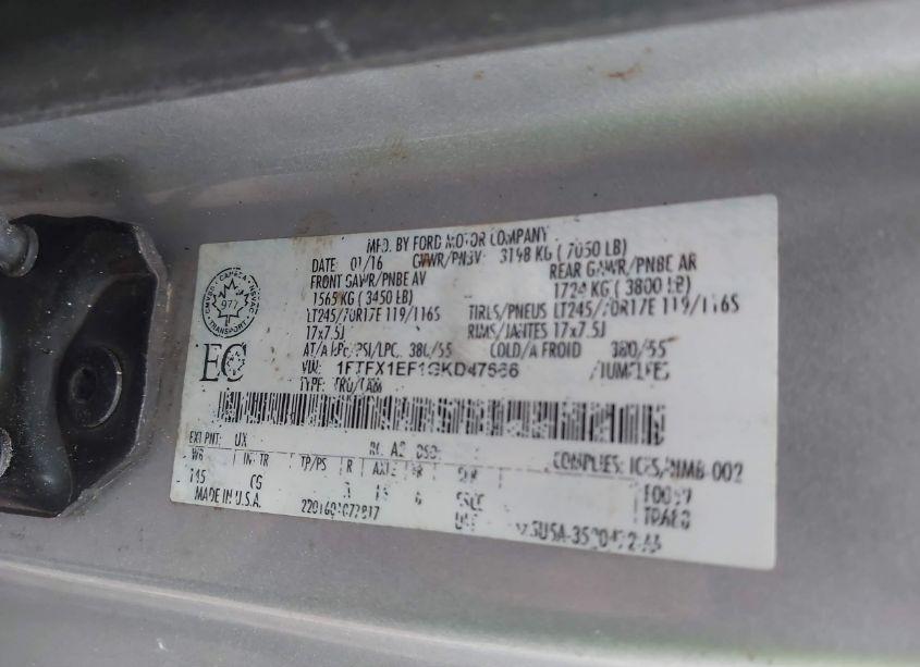 Photo 9 of 2016 Ford F-150 XL (VIN 1FTFX1EF1GKD47666)