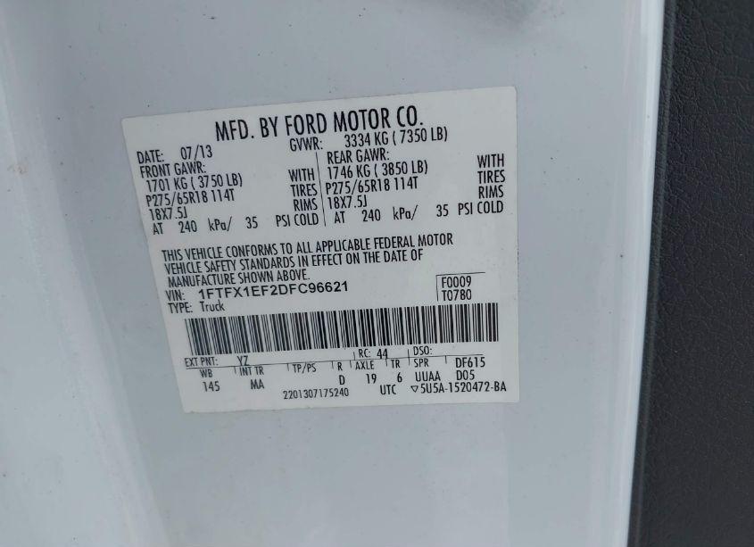 Photo 9 of 2013 Ford F-150 XLT (VIN 1FTFX1EF2DFC96621)