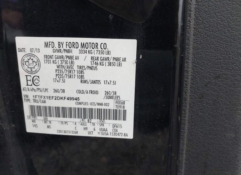 Photo 9 of 2013 Ford F-150 XLT (VIN 1FTFX1EF2DKF49945)