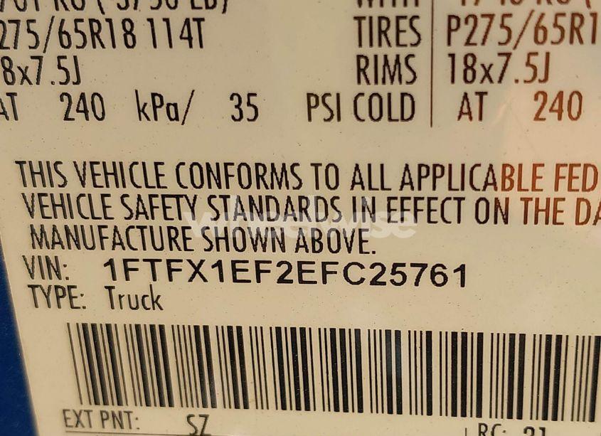 Photo 9 of 2014 Ford F-150 XLT (VIN 1FTFX1EF2EFC25761)