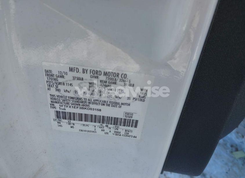 Photo 9 of 2011 Ford F-150 XLT (VIN 1FTFX1EF3BKD03158)