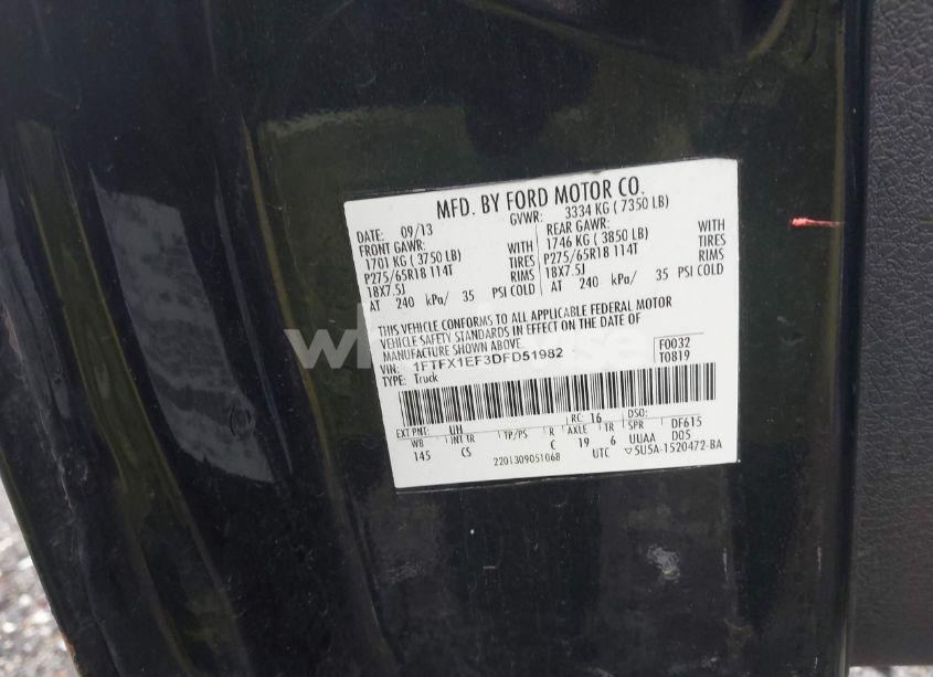 Photo 9 of 2013 Ford F-150 STX (VIN 1FTFX1EF3DFD51982)