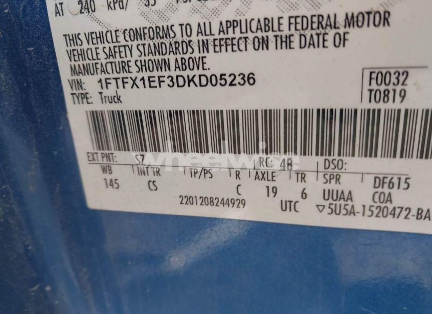 Photo 9 of 2013 Ford F-150 STX (VIN 1FTFX1EF3DKD05236)