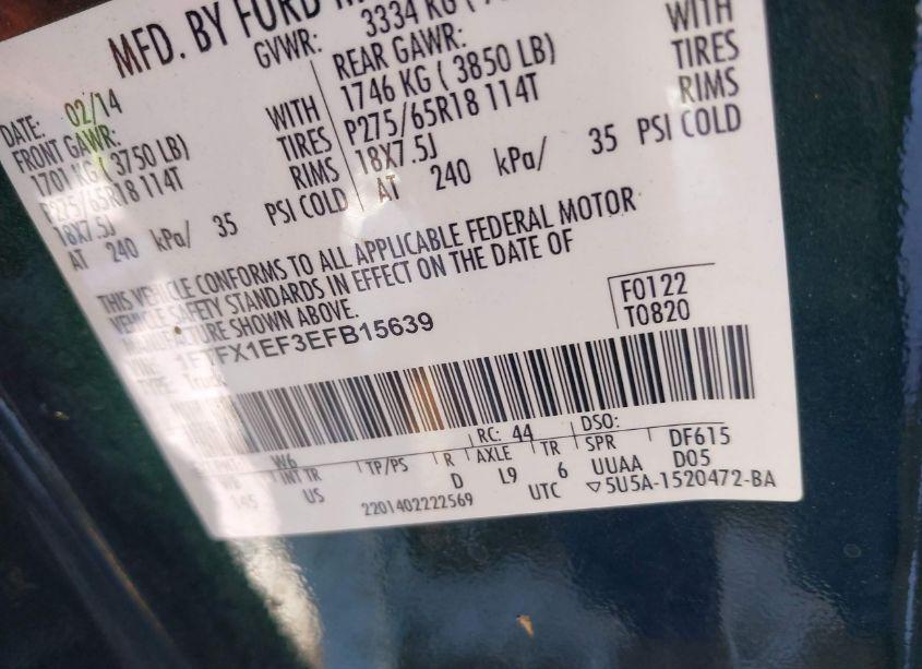 Photo 9 of 2014 Ford F-150 XLT (VIN 1FTFX1EF3EFB15639)