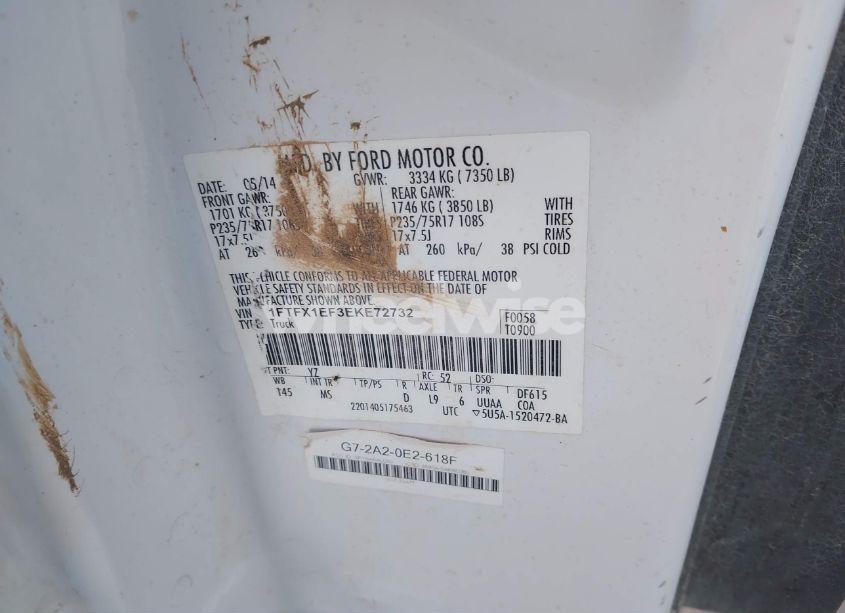 Photo 9 of 2014 Ford F-150 XLT (VIN 1FTFX1EF3EKE72732)