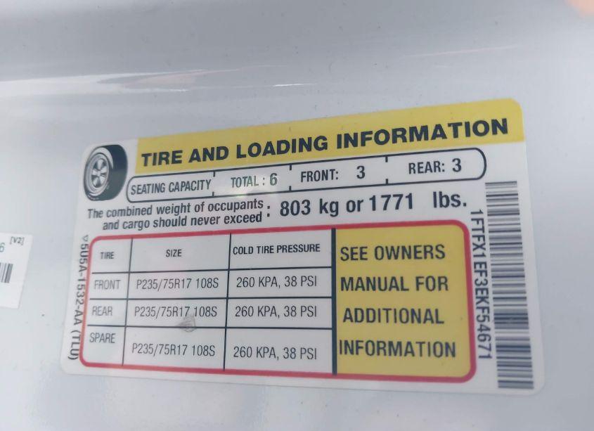 Photo 9 of 2014 Ford F-150 XL (VIN 1FTFX1EF3EKF54671)