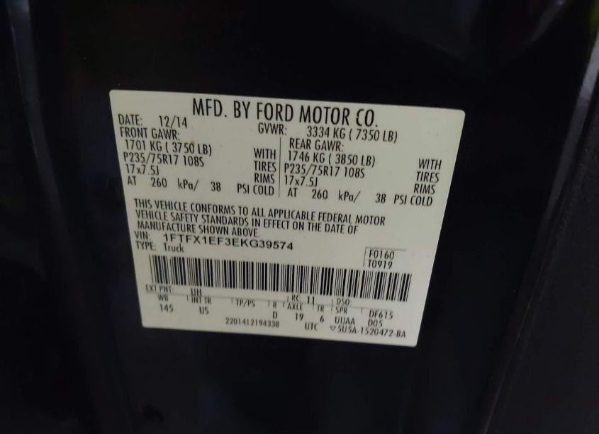 Photo 9 of 2014 Ford F-150 XLT (VIN 1FTFX1EF3EKG39574)