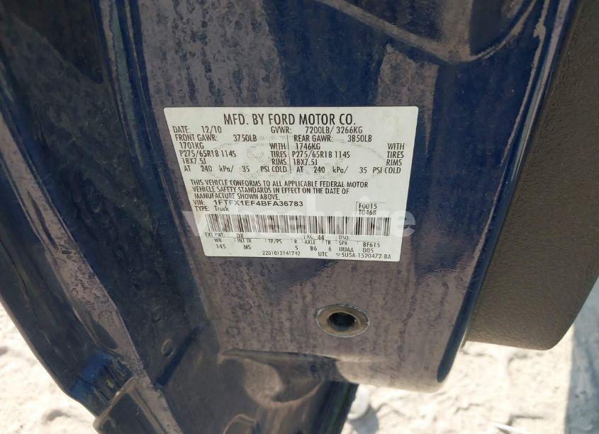 Photo 9 of 2011 Ford F-150 XLT (VIN 1FTFX1EF4BFA36783)