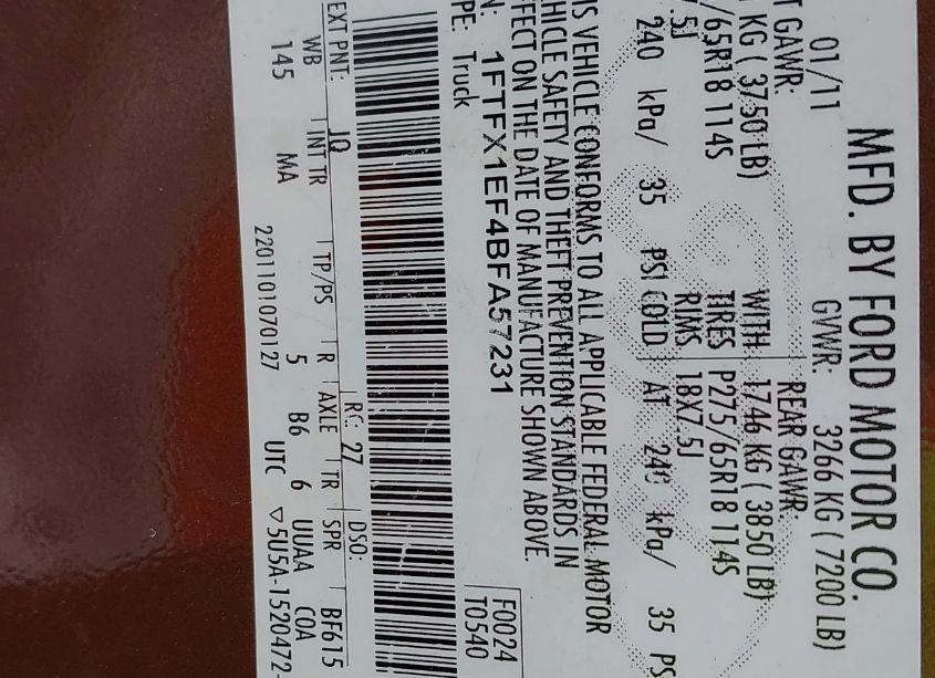 Photo 9 of 2011 Ford F-150 XLT (VIN 1FTFX1EF4BFA57231)