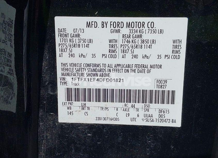 Photo 9 of 2013 Ford F-150 STX (VIN 1FTFX1EF4DFD01821)