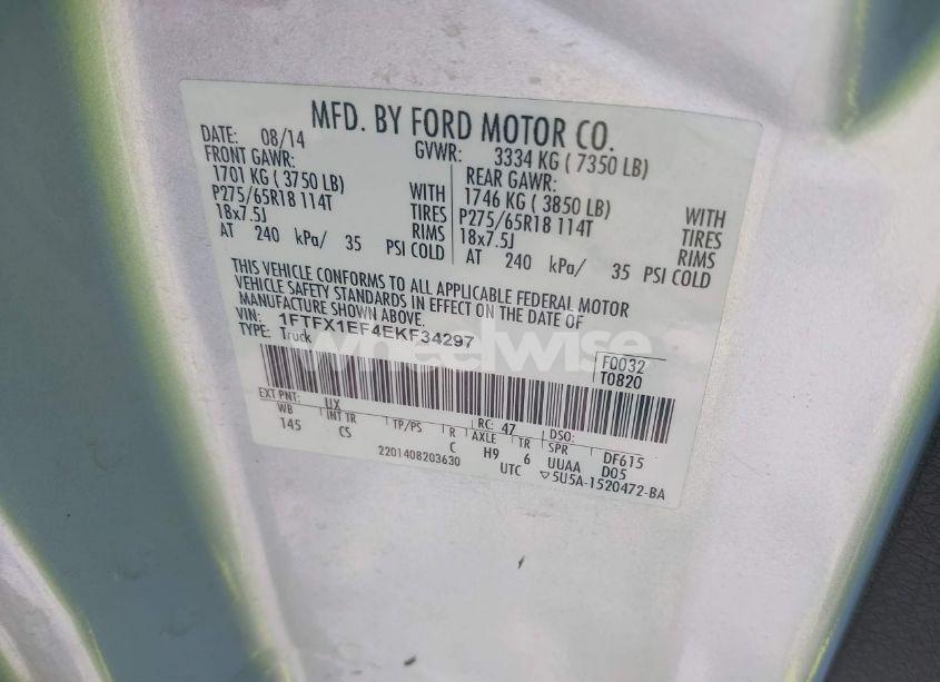 Photo 9 of 2014 Ford F-150 (VIN 1FTFX1EF4EKF34297)