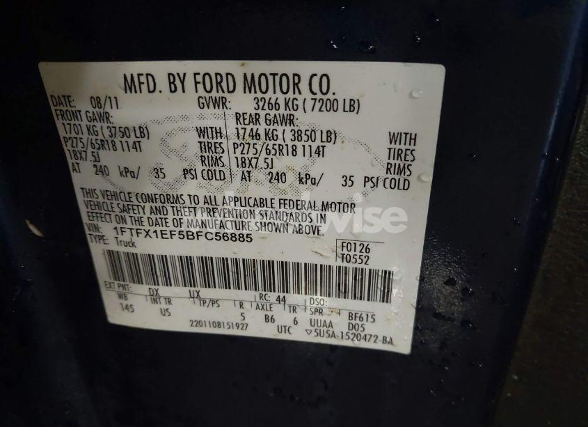 Photo 9 of 2011 Ford F-150 XLT (VIN 1FTFX1EF5BFC56885)