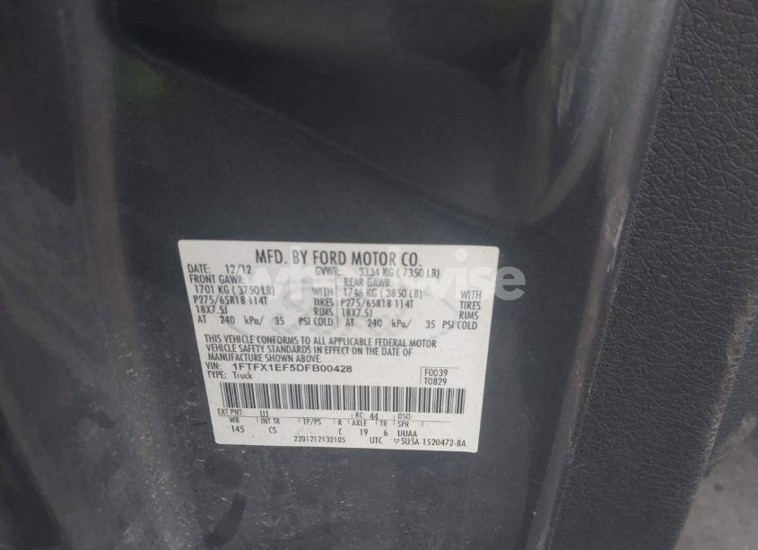 Photo 9 of 2013 Ford F-150 STX (VIN 1FTFX1EF5DFB00428)