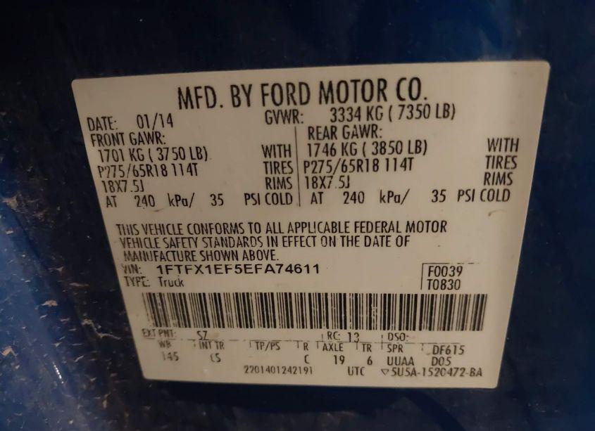 Photo 9 of 2014 Ford F-150 STX (VIN 1FTFX1EF5EFA74611)