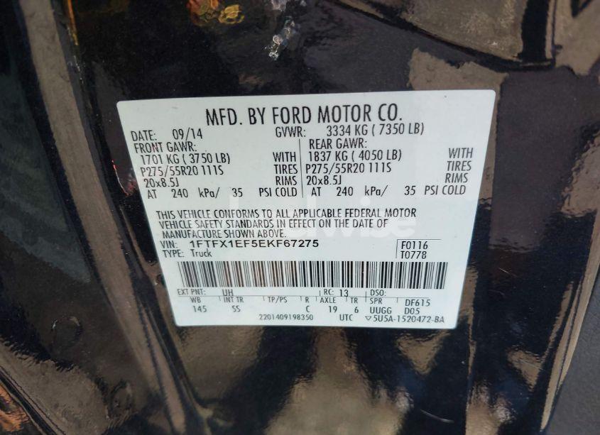 Photo 9 of 2014 Ford F-150 STX (VIN 1FTFX1EF5EKF67275)